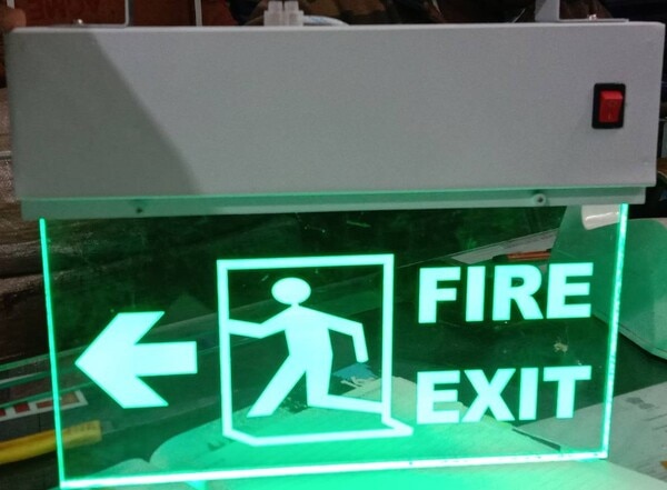 LED EXIT Boards, LED fire exit boards, LED arrow marking boards with rechargeable battery backup. make- shreesafe
