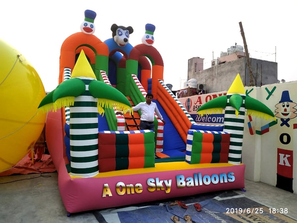 Bouncy Castlemickey mouse bouncy castle Supported by a team of skilled and experienced professionals, we manufacture and supply a wide array of Air Balloons Bouncy in Delhi, Delhi, India. Modern machinery and high grade materials are employed in the manufacturing ( A One Sky Balloon) process of this Air Balloons Bouncy which ensure its preciseness and durable nature.