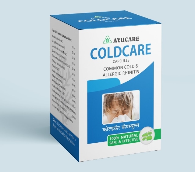 Packaging Size : 30 capGrade Standard : Medicine GradeUnique herbal extracts works perfectly in common cold, allergic rhanitis, cough and flu. No side effects and no drowsiness. Useful in Common cold, Allergic rhinitis, Cough & Flu Being the most appreciated organization guided by practiced and knowledgeable professionals, we offer Ayurvedic Coldcare Capsules. These capsules are suitable to be taken in allergic rhinitis, common cold, flu and cough. Offered capsules are processed by our medical-experts using ultra modern machines. Provided capsules are known for their no side-effects nature. Clients can buy these capsules from us at affordable prices. Each Hard Gelatin Capsule contains: •Rasmanikya Ras (Bh.Rat.) 10 mg •Shring Bhasma (Rastarangini) 20 mg •Laxmi Vilas Ras (nardiya) (Bh.Rat.) 20 mg •Godanti Bhasma (Rastarangini) 20 mg •Tulsi Panchang (Ocimum Sanctun) (A.B.) 30 mg •Tribhuvan Kirti Ras (Yog.Rat.) 30 mg •Trikatu (R.T.S.-1) 30 mg •Haridra (Curcuma Longa) (AB) 40 mg •Talisadi Churna (Sar.San.) 40 mg •Kariatu (Swertia Chirata) (AB) 40 mg •Shuddha Tankankhar(R.T.S.-1) 40 mg •Parsikyavani (Hyoscymus Niger) (A.B.) 40 mg •Bharang mool (Clerodentron Serratum) (A.B.)40 mg •Maha Sudarshan Churna (R.T.S.-1) 100 mg •Approved colour used in empty capsule shells Dosage : 1-2 Capsules twice or thrice a day or as directed by the physician Packing : 30 & 100 Capsules 30 cap Price Range : Rs. 85.00 Per Pack ( 30 Capsules)