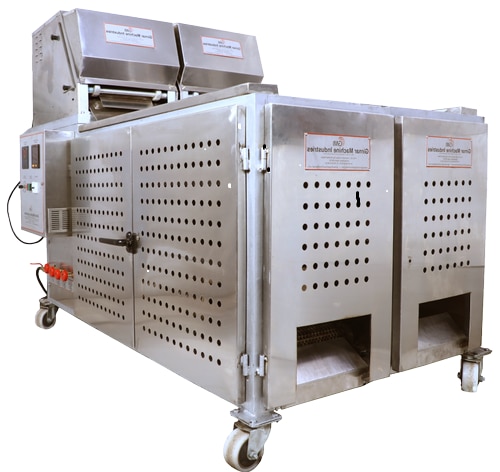 Description :Usage/Application Company Canteen, Temple, Hostel, Hotel CateringLPG Consumption 2.5 to 2.7 kg/hrMachine Area L 5.3' x W 2.5' x H4.7' ftChapati Size 6