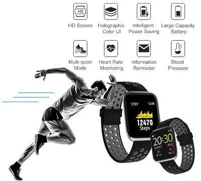 Sports Mode, Sedentary, IPx67,Heart Monitor, Calorie Burn, Notifications, Blood Pressure Monitor,Oxygen Level6 Months Replacement Guarentee