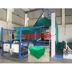 Specifications of  Four Fold and Plating Machine for Agro Shed Net – Fabric Width 6.5Mtr 

1.	Maximum Fabric Width: 6.5 Meter
2.	Maximum Four Fold Width: 1.5Meter (+ 5MM)
3.	Maximum Roll Diameter at Input Side: 40”
4.	Minimum Plait Length: 0.995 Met
5.	Maximum Plait Length: 1.005 Met
6.	Normal Plait Length: 1.000 Met
7.	Maximum Table Vertical Movement: 12”
8.	Machine Variable Running Speed: - 35 MPM 
9.	Power Requirements: 6.0 H.P. / 415 Volts / 3 Phases / 50Hz. 

Large Roll Power Unwinder 
	Consists of M.S. side frames with M.S. rubber lagging covered rollers moving on ball bearings for easy unwinding of fabric rolls. 
	Adjustable MS Stand.
	Fabric rolls up to 40” roll diameters can be unrolled of this device. 
	In order to ensure just adequate release of fabric from rolls, the Unwinder is driven by an independent geared motor and drive system, which is synchronized with the rest of the machine.
	Drive is 3.0 H.P. A.C. system synchronized with the machine. 
Double Fold & Four Fold Attachments 
	Inlet of the fabric is in rolls form. 
	The fabric is taken up by a 3” roller, which then feed to the double folding arrangement. 
	The double folding arrangement using triangular table is mounted on a balanced frame, which permits very accurate doubling of the fabric with the help of Electromagnetic Cloth Guider assy.
Electromagnetic Cloth Guider: 
	We provide Electromagnetic Cloth Guiders after the double folding triangle assembly for perfect alignment of the fabric after double folding. These guiders correct the misalignment in the fabric to ensure edges get placed uniformly one over the other before the Double Folding of the fabric.
	This arrangement includes two folding rollers underneath the triangular table, which guide the fabric underneath a driven 4” diameter roll with 1.0HP gear motor and AC Inverter which synchronize the fabric taking fabric from double folding and pass on to the four fold attachments triangle frame. 
	Between four fold and double fold attachment fabric oscillating unit will come with 1.0HP Gear Motor with AC Inverter to synchronies the fabric path from four fold attachments to plaitor attachments.
	Four fold attachments application will same with respect of double folding attachments, hence the fabric path will perpendicular in reference of both attachments. And Electromagnetic guiders will not place at four fold attachment.
	The Four folding arrangement using triangular table is mounted on a balanced frame, which permits very accurate doubling of the fabric. 
Plaitor & Table Assembly
	Fabric for Platting is fed through Four Folding attachment to a CI casting platform.
	Machine has closed iron walls that make the machine sturdy and vibration free during the selvedge to selvedge folding operation.
	To ensure high machine capacity and increased output, the swinging motion of the fabric is minimized due to the robust design of the machine.
	Folding blades are mounted on a carriage, which have a to and fro motion achieved by special steel roller chains. 
	Movement of folding blades is adjustable to suit the plaiting length. An adjustment of +/- 0.05 M is possible on the standard plaiting length of 1.0 meters. 
	Chains are covered to prevent cloth staining.
	To maximize the quantity of cloth that can be folded in one lot, the folding table can be lowered by 15”. 
	The table is attached to counter weights and thus it lowers automatically as the folded fabric gets added to it. 
	The table can also be pulled out by sliding it out of its assembly for easy removal of the folded fabric.
	The 1.0 HP motor driven by the plaitor assembly. 
