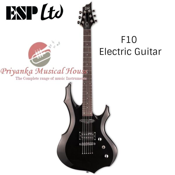 Priced right for beginning guitarists, the LTD F-10 includes both a great starter electric guitar and a gig bag. The F-10 offers an aggressively angled body design that makes it perfect for hard rock and metal, and has the tonal variety of a single-coil ESP Designed LSH-100N (neck) and a humbucking LH-100B bridge pickup. The included gig bag is perfect for taking the F-10 to lessons and to jams at friends’ houses.SpecificationsCONSTRUCTIONBolt-OnSCALE25.5