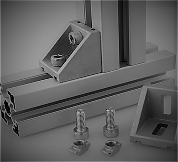 Industrial Aluminium ProfileLight Metals are one of the leading Industrial Aluminium Profile, Aluminium Structure, Extruded Aluminium Profile & Accessories suppliers in India. We have complete range of Modular Aluminium Profile with joining elements, T Nut, T Slot Nut, Profile Nut, Sliding Nut, Hammer Nut, Die Cast Brackets, External Brackets, Internal Brackets, Inner L Brackets, Leveler base, End Cap, Slot Cover, Beading & all the accessories. Extruded aluminium profiles are used for assembly tables, table with electrical height adjustment, trolleys, machine guards, machine bases, conveyors, linear guides, partitions, storage racks, inspection tables etc. Apart from profiles & accessories we can also provide all the above structures customized as per the customer requirement. Aluminium profiles Available Sizes:. Sizes: 20x20, 20 Corner Profile, 20x40, 20x60, 20x80, 30x30, 30 Corner Profile, 30x60, 30x90, 40x40, 40x80, 40x120, 45x45, 45 Corner, 45x45 Half Round, 45x90, 45x60, 50x50, 60x60, 80x80, 80x120, 80x160, 90x90.