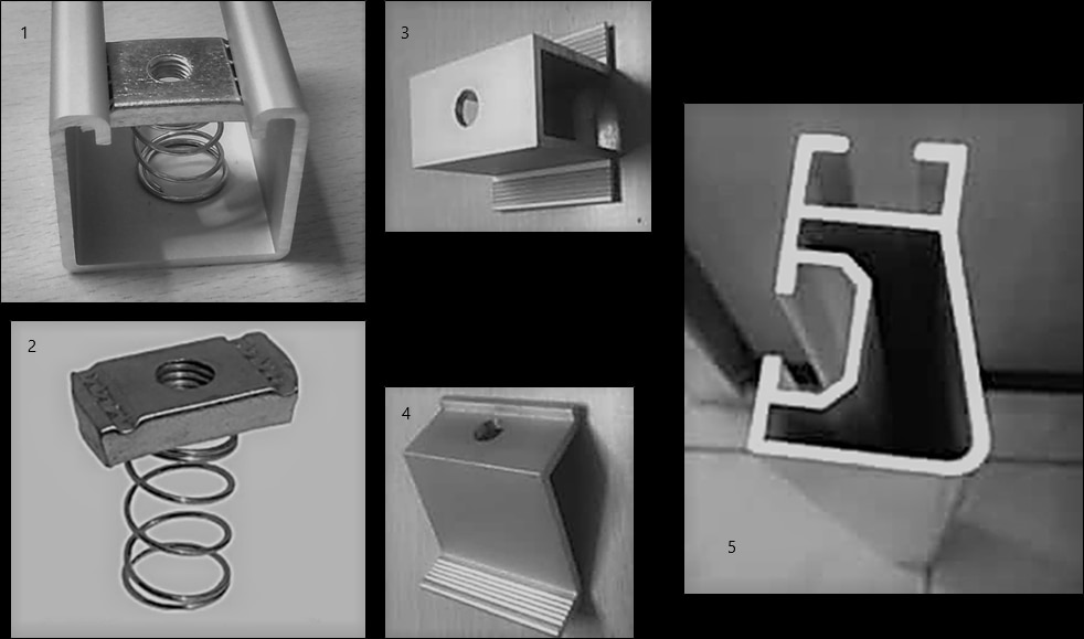 Aluminium Strut ProfileSec No: 445Size: 41.3 x 41.3 x 2.4mmLength: 12 FeetWt: 0.905 Kg/MtrFinish: Anodized Silver Matt