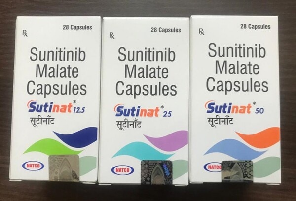 Sunitinib is an oral, small-molecule, multi-targeted receptor tyrosine kinase inhibitor for the treatment of renal cell carcinoma and imatinib-resistant gastrointestinal stromal tumor.