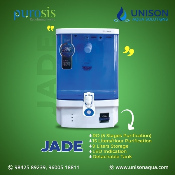 100GPD Pump, 24V SLX Solenoid Valve, 24V 1.5Amps SMPS, Membrane> 15 Liters/Hour Purification> 8 Liters Storage> RO 5 Stages Purification> LED Indication> Detachable Tank