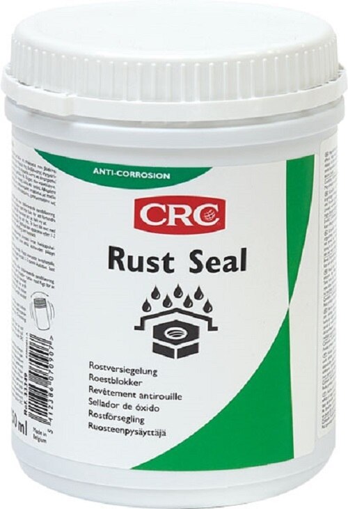 CRC RUST SEALRust Seal is the ideal pretreatment before painting rusted metal.Rust Seal stops the corrosion process by forming a black protective barrier that seals of the rust from moisture. This way, it transforms corroded metal into an easily paintable surface without any time-consuming sandblasting.Features:• Protects the topcoat against corrosion• Fast-drying: repaintable after 2 hours• Water-based: safe to use and environmentally friendly• Time-saving: minimal surface preparation required (no need for sandblasting)• Good adhesion with the surface and the topcoat• Also effective without topcoatApplications:Pre-treatment for painting of rusted surfaces, like:• Pipes• Valves• Storage tanks• Containers