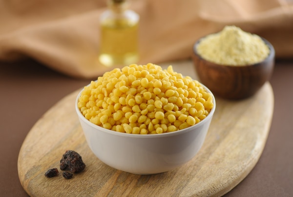 Boondi is a crispy and crunchy delicious gram flour fritters. These are tiny rounds that can be used for cooking in countless ways. It can be used for making boondi raita, boondi ladoo and many more. It is popularly used to prepare raita in Northern India. Boondi raita is prepared with curd, boondi and little seasonings of salt and chilly.