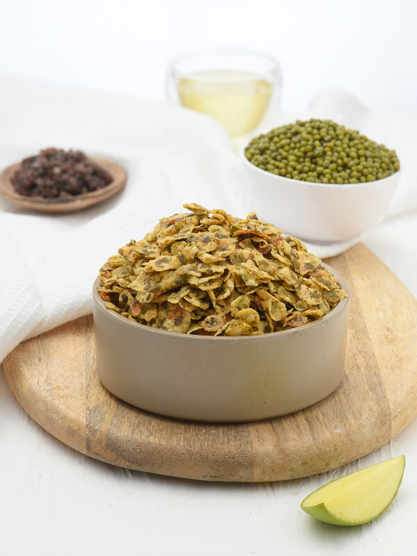 Roasted moong jor is a healthy namkeen made by pressing and roasting moong beans. They are seasoned with pepper and few other spices. You must try these crunchy bites that are protein and power packed.