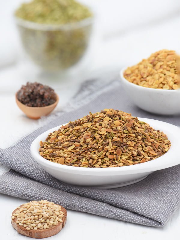 Pundi mukhwas is a signature product of FoodSpot, comprising of suva seeds or dill seeds, til or sesame seeds, roasted dhana dal or coriander seeds and roasted varialy or fennel seeds, finely tossed in salt. The mixture presents a mildly aromatic and flavoursome aftertaste in the mouth, leaving behind a feeling of refreshment and rejuvenation. It fuels the kick start of digestive enzymes and get them to work faster, helping to keep your system well-oiled and free of toxins. Pundi mukhwas products have 4 grams of protein, 6 grams of fat and 11 grams of carbohydrate per unit, and a total of 100 kcal. Benefits:It helps fight acidity, gastric problems and constipationIt deals with the problems of post-meal bloating and burpsIt is rich in omega 3 fatty acid and antioxidants