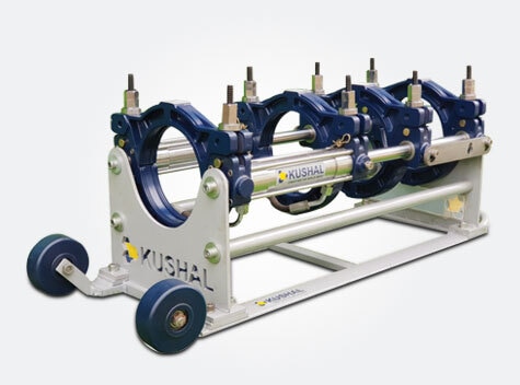 Application & Features :Suitable for but fusion welding of plastic pipes and fittings made of PE, PP, and PVDF in construction site or workshop.Consists of basic frame, heating plate, planning tool, and support (for planning tool & heating plate) and hydraulic unit.Removable PTFE coated heating plate with inbuilt Digital temperature control system with countdown timers for heating TI, T2 & cooling phase T5.Electric facer cutter with double cutting blades.Low starting pressure ensures reliable welding quality of small pipes.Use of high quality pressure casting allows low weight without compromising strength and performance, while providing extra strength when welding not perfectly round pipe.Hydraulic unit with accurate Digital Pressure read out.Hose pipe with Quick Release Couplings.Technical Specifications :Model	D160	D200	D250	D315Welding range (mm)	50.63.75.90.110.25.140.160	63.75.90.110.125.140.160.180.200	90.110.125.140.160.180.200.225.250	90.110.125.140.160.180.200.225.250.280.315Heating Plate Max. Temp	270 Oc	270 Oc	270 Oc	270 OcTemp. Deviation in surface	<+-5 oc	<+-5 oc	<+-5 oc	<+-5 ocWorking voltage	220V 50Hz	220V 50Hz	220V 50Hz	220V 50HzHeating Plate Power	1.0 KW	1.3 KW	1.6 KW	2.5 KWFacer Power	1.0 KW	1.0 KW	1.1 KW	1.1 KWNet Weight	Machine, Facer, Heater & Support	55 KGS	62 KGS	84 KGS	135 KGSHydraulic Unit	33 KGS