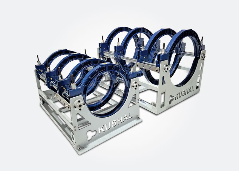 Application & Features :Suitable for but fusion welding of plastic pipes and fittings made of PE, PP, and PVDF in construction site or workshop.Consists of basic frame, heating plate, planning tool, and support (for planning tool & heating plate) and hydraulic unit.Removable PTFE coated heating plate with inbuilt Digital temperature control system with countdown timers for heating TI, T2 & cooling phase T5.Electric facer cutter with double cutting blades.Low starting pressure ensures reliable welding quality of small pipes.Use of high quality pressure casting allows low weight without compromising strength and performance, while providing extra strength when welding not perfectly round pipe.Hydraulic unit with accurate Digital Pressure read out.Hose pipe with Quick Release Couplings.Electric Hoist Crane for 630Technical Specifications :Model	D450	D630Welding range (mm)	200.225.250.280.315 355.400.450	315.355.400.450 500 560.630Heating Plate Max. Temp	270 Oc	270 OcTemp. Deviation in surface	<+-5 oc	<+-5 ocWorking voltage	440V	440VHeating Plate Power	6.5 KW	7.5 KWFacer Power	1.1 KW	1.1 KWNet Weight	Machine, Facer, Heater & Support	265 KGS	474 KGSHydraulic Unit	40 KGS