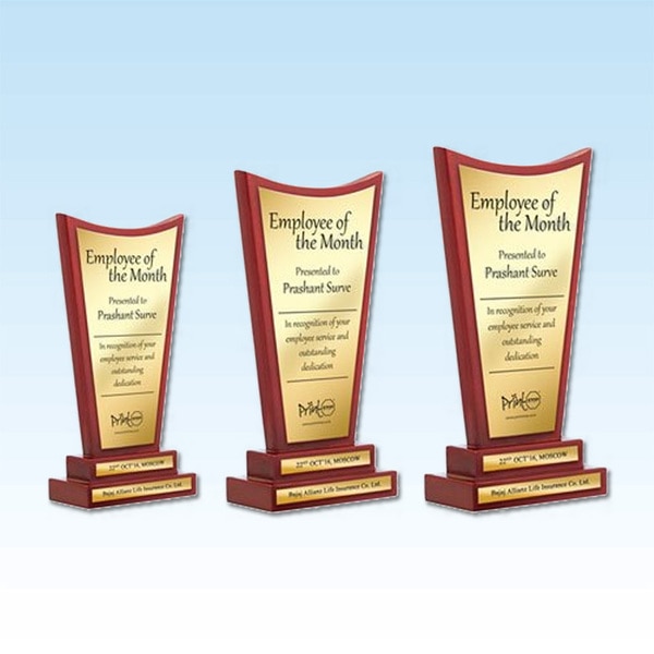 Give our customised wooden trophies to the best of achievers in your organisation. Treat all the employees who have taken your brand forward with this classic wooden trophy and motivate them to work even harder. Our customisable services help you get your own personalised trophy for each employee.Type: TrophySizes: 7
