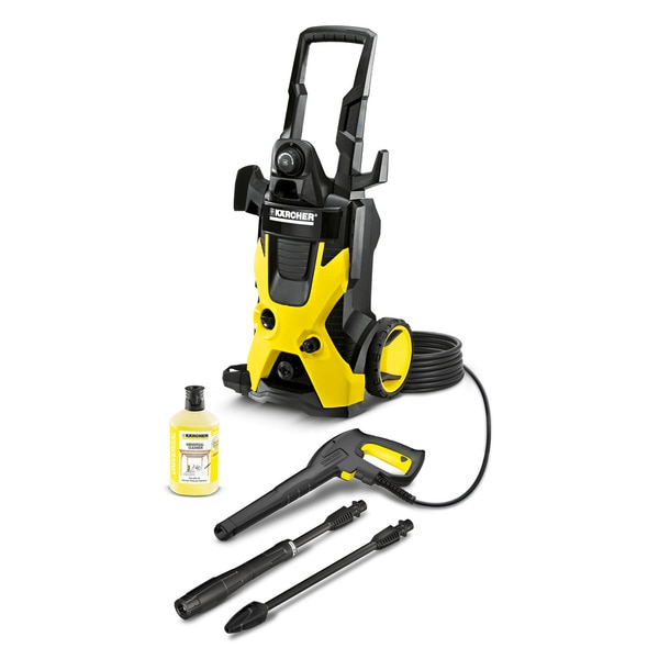 The K5 for moderate dirt is ideal for cleaning large vehicles, stone walls or bicycles. This high-pressure cleaner features a powerful water-cooled motor and gun with Quick Connect coupling system and 8 m high-pressure hose. Features include a Vario Power spray lance (VPS) for convenient pressure adjustment and gentle cleaning of sensitive surfaces and a dirt blaster with powerful rotating pencil jet for removing stubborn dirt. An integrated water filter protects the pump. The P&C universal cleaner rounds off the package.Outstanding performanceThe state-of-the-art water-cooled motor impresses with its long service life and high level of performance.Plug 'n' CleanQuick, easy, convenient – thanks to Plug 'n' Clean, the detergent can be replaced with just one simple movement.Hooked on tidinessGenerous cable hook for the tidy storage of the cable directly on the device.Technical dataCurrent type (V/Hz) - 230 / 50Pressure (bar/MPa) - 20 - max. 145 / 2 - max. 14.5Flow rate (l/h) - max. 500Area performance (m²/h) - 40Inlet temperature (°C) max. - 40Connected load (kW) - 2.1Weight without accessories (kg) - 12.8Weight incl. packaging (kg) - 15.8Dimensions (L × W × H) (mm) - 344 x 396 x 875EquipmentDetergents, Universal Cleaner, 1 lHigh-pressure spray gun, Standard Quick ConnectVario Power JetDirt BlasterHigh-pressure hose, 8 mQuick Connect on the side of the deviceDetergent application via, Plug 'n' Clean systemWater-cooled motorIntegrated water filterA3/4