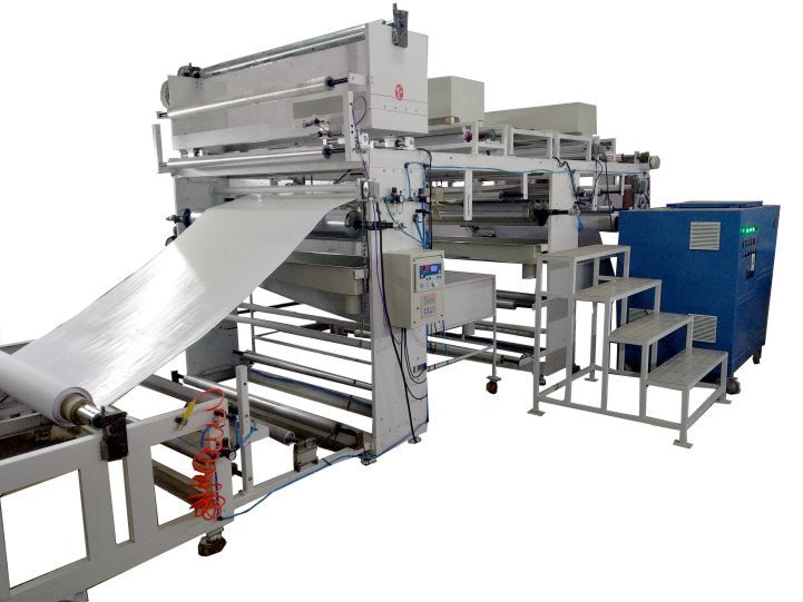 This system produces Self-Adhesive HDPE Membrane Sheet. Which is used for waterproofing as geo-membrane.This product is HDPE self-adhesive waterproofing membrane and consists of HDPE film as basic material, polymer adhesive layer and protection layer (PE film or mineral particle, sand). It is specially designed to underground construction and use tunneling techniques, taking advantage of the strong bonding ability with post-pour concrete.The combination of special non-asphaltic adhesives and polymer sheets makes this material an advantage such as high tensile strength, impact resistance, Anti-corrosion, self-adhesive and easy construction.Cold application, non-flame heat: Strong adhesive ensures excellent adhesion, so no need for hot air welding is necessary. Antimicrobial and mold resistance: This product is theoretically, 100 years of underground use. Safe & environmentally friendly: The floor surface does not need special treatment, the construction process does not require solvents, no fuel in any form and does not require hot air welding.Scope of application:Under ground Parking, Tunnel, Railways, subways, highways, Underground projects, wastewater treatment plants and chemical tanks, Irrigation projects: reservoirs, dams, water channels and artificial lakes.