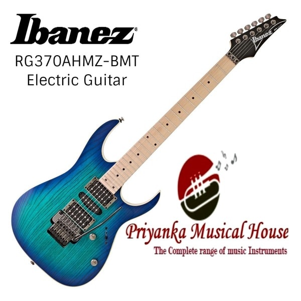 Ibanez RG370AHMZ BMT RG Standard Electric Guitar 6 Strings,Wizard III Maple neck,Ash body,Maple fretboard w/Black dot inlay,Jumbo frets,Edge-Zero II tremolo bridge w/ZPS3Fe,Quantum (H) neck pickup (Passive/Ceramic),Quantum (S) middle pickup (Passive/Alnico),Quantum (H) bridge pickup (Passive/Ceramic).
