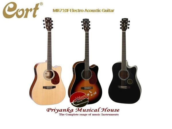 The MR Series represents Cort’s mission to provide the highest quality traditional instruments with superb workmanship and modern features at an unbeatable value. MR710F is a solid sitka spruce top, mahogany back and sides, Ovangkol fingerboard. The classic dreadnaught body has a Venetian cutaway for easy high fret access and is equipped with Fishman Presys electronics to deliver the MR’s natural acoustic sound to an amplification system for both live and recording applications.MR710F NATNatural GlossyFeaturesSpecificationsImagesVideoFeaturesSolid Sitka Spruce TopSpruce provides an ideal balance between strength and flexibility, hence its overwhelming popularity as the wood of choice for tops of acoustic guitars. Spruce’s versatile sonic character makes it ideal for a variety of musical genres and playing styles.Mahogany Back & SidesBright yet natural with a strong and warm midrange, the beloved mahogany wood has been a standard for back and sides on premium acoustics for many decades.Multiple Abalone RosetteThe multiple abalone center rosette combined with ABS rosette harmonizes to exude a visual aesthetic that is both classic and sophisticated.Genuine Bone Nut & SaddleCrafted out of water buffalo bone for the most natural and transparent transfer of string vibrational energy into the body and neck.Fishman® Presys EQ3-Band EQ, LED Tuner, and Phase control offers sonic flexibility as well as convenience for a variety of playing situations where amplification is needed.Scooped BridgeThe exclusive scooped surface bridge from Cort enhances sustain with greater string angle from the saddle to the body while reducing tension on the strings across the neck were less finger fatigue and improved playability.Sonically Enhanced UV FinishThe high-tech finish is strong and resistant to scratches while being lightweight to improve the natural acoustic resonance of the body for a full-bodied and rich tone.FeaturesSpecificationsImagesVideoSpecificationsCONSTRUCTION Dovetail Neck JointCUTAWAY Venetian CutawayBODY Dreadnought Cutaway BodyNUT WIDTH 43mm (1 11/16