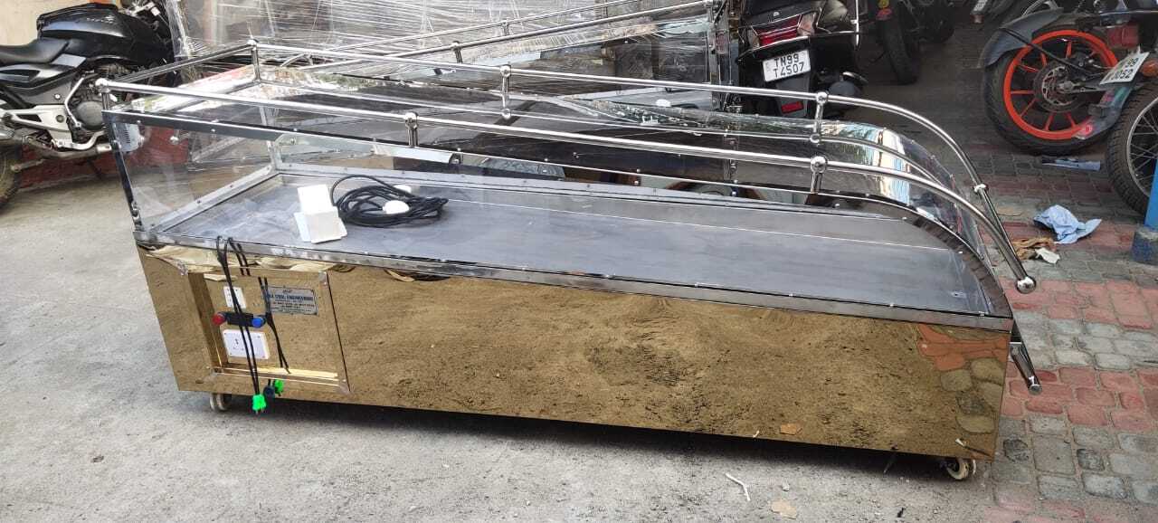 MC 004 Gold Single Dead Body Freezer - Handrail with Sloping Type