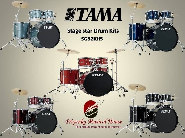 With over 40 years of experience, TAMA knows what drummers really want. Which is why TAMA has the set you need, want and can afford no matter how long you've been playing drums or what budget you have to work with. Now TAMA has launched the affordable kit to ever incorporate many nice features – STAGESTAR. The new STAGESTAR kit comes with Omni-ball tom holder as well as double braced hardware for increased stability.SHARE: FeaturesOmnisphere Tom HolderOmnisphere Tom HolderThe Stagestar’s Omni-ball system double tom holder allows you to achieve almost any angle by simply loosening one T-bolt.Drum ThroneDrum ThroneHeavy-duty double braced drum throne has threaded rod adjustment, whichallows you to achieve any height simply rotating its seat.Drum PedalDrum PedalDrum pedal features double chain drive cam and beater angle adjustment.All Poplar ShellAll Poplar ShellThe full warm tone and medium attack offered by poplar wood has made it amainstay of drum shell manufacturing for more than 50 years.Brass Cymbal SetBrass Cymbal SetDrum kits with Brass Cymbal set are available. For kit with 4-5pc HW :14” Hi-hats, 16” CrashFor kit with 6pc HW :14” Hi-hats, 16” Crash & 18” Crash Ride