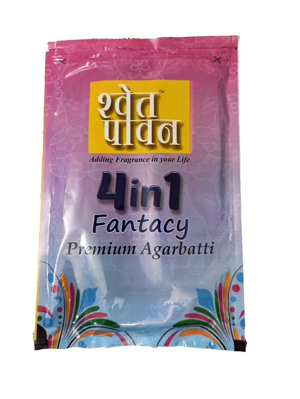 4 in 1 fantasy fragrances incense stick in one 130 gm zipper pack