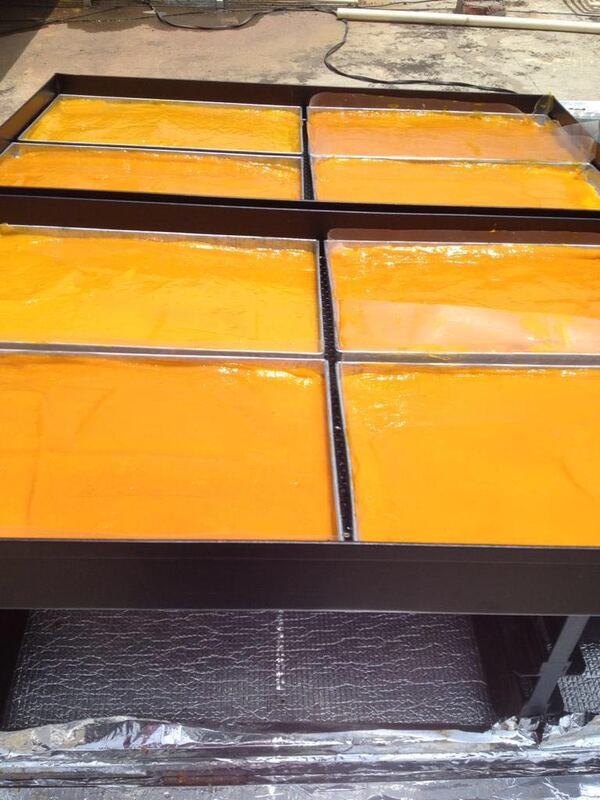 6.5ft X 3ft inclined SS 304 fabricated structure with Highquality food grade Black powder coating with 8 nosALLUMINIUM PERFORATED. Size 16” x 32” with food gradeblack coating as shown in pic. Capacity per tray 3 to 4 kg, With1ft height leg and castor wheel FOR EASY MOVEMENT. 2 nosof fan (4”) and solar panel (30 WATT) with proper fan controlswitch and fan regulating circuit for moisture removal, TopCover UV filter solid Poly Carbonate Sheet Unbreakable .Proper dust proof insect proof and waterproof constructionfor hygiene drying of all types of farm produce