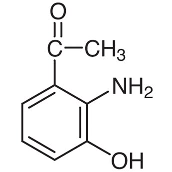 3- amino -2- hydroxy acetophenones are as the key intermediate of Pranlukast, and its synthetic method mainly has following two: A kind of scheme is that, using p bromophenol as raw material, through acylation, Fries is reset, and nitrification, reduction is made.