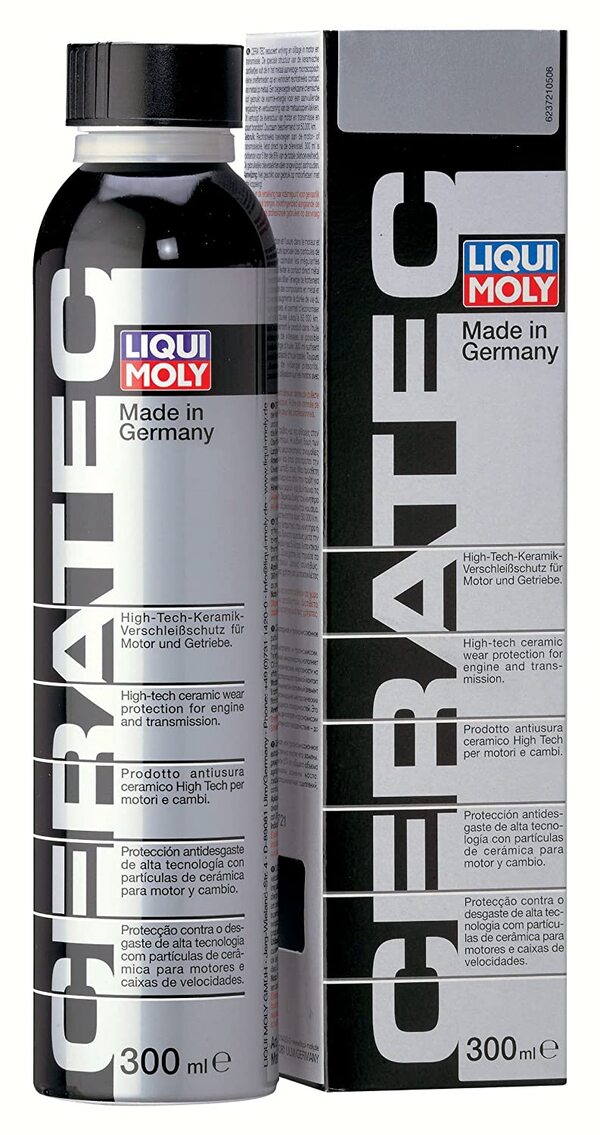 Liqui Moly 20002 Cera Tec Friction Modifier (300 ml)For engines, manual transmissions, pumps and compressors. Is added to the respective oil. Self-mixing. Sufficient for 5 liters of oil. With a long-term effect lasting around 50,000 km. Suitable for toothed belts running in oil. Not suitable for use with wet clutches!High-tech ceramic wear protection. Reduces friction and wear through ceramic compounds offering high chemical and thermal resistance. Prevents direct metal-to-metal contact, thus increasing the assembly service life. Reduces fuel consumption in gasoline and diesel engines thanks to the low-friction effect. Miscible with all commercially available motor oils and motor vehicle gear oils.DescriptionMicro ceramic solid lubricant suspension based on hexagonal boron nitride (BN) in selected base oils. The laminar graphite-similar structure reduces friction and wear and prevents direct metal-to-metal contact. The < 0.5 μm particle size guarantees optimum filter flow properties and protects against depositing of solid lubricant particles. Miscible with all commercially available motor oils and motor vehicle gear oils.Properties- reduces frictional losses- suitable for diesel particulate filters- miscible with all commercially available motor oils- increases smooth operation- highest thermal stability- excellent high and low temperature behavior- tested for turbochargers and catalytic converters- stable under extreme pressures- compatible with fine filters- no deposits- long engine service life- chemically inert- reduces fuel consumptionCommentNot suitable for use with wet clutches!Application300 ml is sufficient for up to 5 liters of motor oil.Long-term effect up to 50,000 km. Shake well beforeuse!
