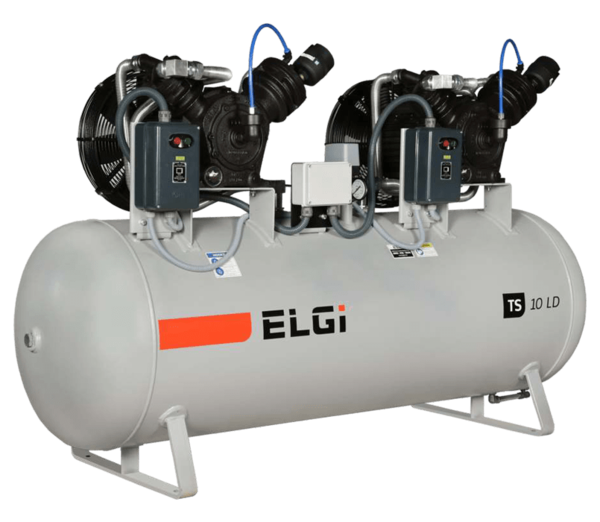 3-10 HP TWO - STAGE DIRECT DRIVE RECIPROCATING AIR COMPRESSORELGi’s LD series piston compressors are designed to offer time-proven reliability at low operational speed and assures direct minimum cost with high energy savings. These reciprocating air compressors are ideal for customers looking for significant impact on power cost, very low noise capacity, small air demands, and long running capacity of more than 8 hours a day