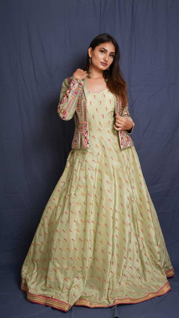 pistachio colour dress