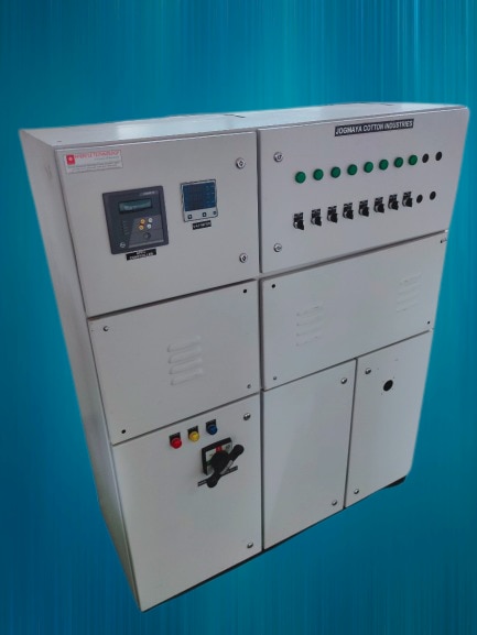 S P E C I A L  F E A T U R E S :  -  MAIN INCOMER : MCCB-  UNDER VOLTAGE, OVER VOLTAGE PROTECTION-  SPACE FOR GIN HOUSE & OIL MILL MCCB-  SEPARATE MCB FOR OFFICE & LABOR QUARTER-  12 STAGE APFC CONTROLLER-  SPACIOUS DESIGN FOR POWER CABLE ENTRY-  SUPER HEAVY DUTY CAPACITOR-  PROPER VENTILATION-  HEAVY DUTY POWDER COATED PANELB E N E F I T S :-  VERY EASY POWER CABLE CONNECTION-  FULL CURRENT CAPACITY BUS BAR-  ROBUST DESIGN FOR REDUCING HEAT-  BEST WORKMANSHIP FOR LONG LIFE-  LOCAL INSTALLATION – MAINTENANCE POSSIBLE