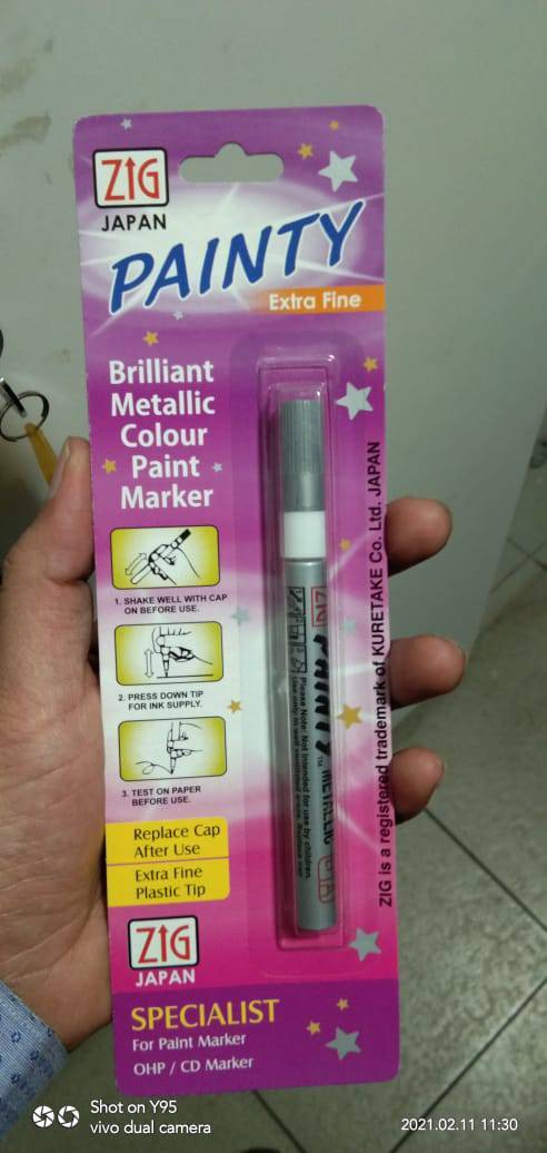 Painty Marker , Silver Painty Marker , ZIG Painty gold and silver Pen , Zig Painty metallic Markers , Zig Gold pen Contact us - Classic Enterprises Pune Cell :- 9764107488 / 9024926658E - Mail :- classicenterprises97@gmail.comWeb :- www.classicenterprisespune.in