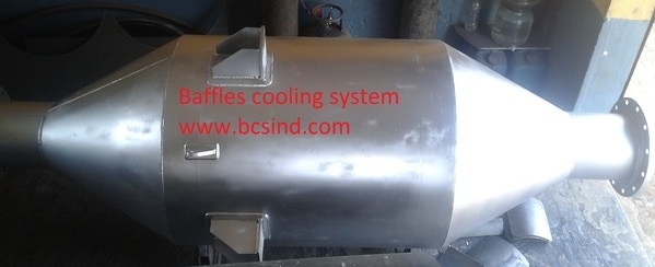 The equipment designed to reduce noise produced by high temperature and high pressure are called vent silencer. vent silencers are also referred as Blow off/ Blow down silencer to reduce noise produced by venting of pressurized gas to the atmosphere, especially air,steam and other gases such as nitrogen & oxygen. Baffles Cooling Systems ,designed and manufacturing Blow off/Blow down vent silencer with ASME code standards using best quality materials. our experienced engineers make sure about our products quality and gives products with excellent finishing.Blow off/ Blow down silencers are used to reduce noise while high temperature and high pressure gas flows during atmospheric expansion in safety valves,control valves, purge system and blow system.Features of BCS Blow off/ Blow down silencer:* Our vent silencer is specially designed by qualified engineers* We designed silencer as per ASME standard material* Heat resistant aluminium is painted on the surface area* Internal parts like absorbing materials acoustic packing materials, perforated sheet, rock wool's etc.* Compact and customized design* Good flow transmission that result in low pressure drop* Easy to clean and maintenance