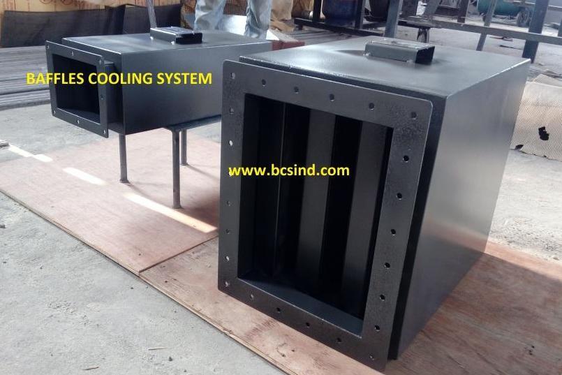 centrifugal fan silencer is a mechanical device used for moving air or other gases in a direction at an angle to the incoming fluid. centrifugal fan silencer need to be carefully matched with a fan inlet or outlet air profile in order to offer the most effective fan noise control with low additional pressure requirement.Baffles Cooling Systems is one of the leading designer and manufacturer of industrial silencer with high quality and ASME standard material, while processing a centrifugal fan silencer is fixed with inlet of blower and used to arrest the noise. centrifugal fan silencers are used for the application to exhaust air, Dust collection and ventilating air system.