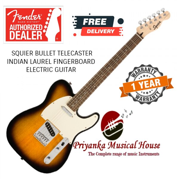Designed for players seeking an affordable, stylish and versatile instrument, the Bullet® Telecaster® sports the classic looks and tone that made the Tele® an icon. Highlights include a thin and lightweight body, an easy-to-play “C”-shaped neck profile, dual single-coil pickups with three-way switching for sonic variety, and a string-through-body hardtail bridge for reliable tuning stability.
