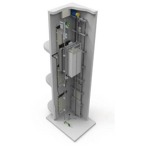 A machine room-less (MRL) elevator does not have a separate room for housing the elevator's motor. The specially-designed motor is installed directly in the hoistway, either at the top or bottom of the shaft. In many ways, an MRL elevator looks like a “normal” elevator. The lift may be a traction or hydraulic machine.
|Machine room less elevator suppliers in Vadodara| |MRL suppliers in Vadodara|