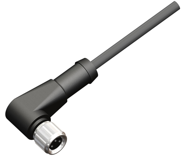 M08 Female Connector Right Angled 3 Pin 3 Core X 0.25 SQMM 02 meter PVC Cable