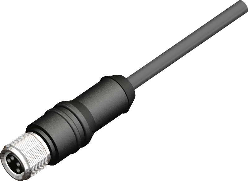 M08 A-Coded Straight 4 Pin Female Molded Connector