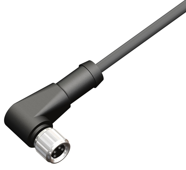 M08 Female Connector Right Angled 4 Pin 4 Core X 0.25 SQMM 02 meter PVC Cable