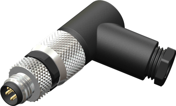 M08 4 Pin Male Right Angled Screw Type Connector with PG5 Cable Outlet