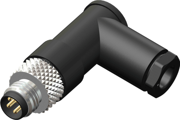 M08 4 Pin Male Right Angled Solder Type Connector with PG5 Cable Outlet