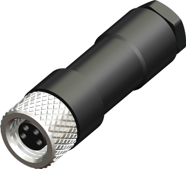 M08 4 Pin Female Straight Solder Type Connector with PG5 Cable Outlet