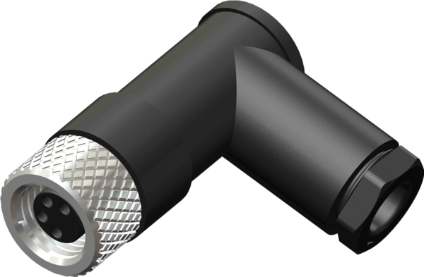 M08 4 Pin Female Right Angled Solder Type Connector with PG5 Cable Outlet