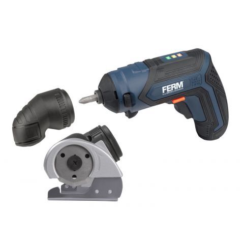 DescriptionWith the FERM CDM1150 Cordless Screwdriver the DIY-jobs in and around your home are a piece of cake! This compact powerful machine has a 4 V - 1.5 Ah Lithium-Ion battery and LED- Worklight. The machine is equipped with soft grip and LED work light and because of that, very useful for precision work, even in dark spaces. The CDM1150 Screwdriver comes in a robust storage case with 27 accessories and a charger.Magnetic chuck - 1/4