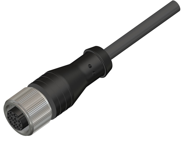 M12 Female Connector Straight 12 Pin 12 Core X 0.14 SQMM 02 meter PVC Shielded Cable