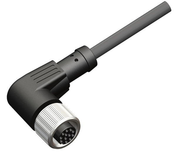 M12 Female Connector Right Angled 12 Pin 12 Core X 0.14 SQMM 02 meter PVC Shielded Cable