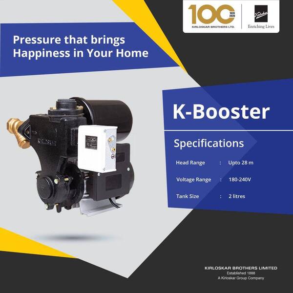 K Booster pump used for pressure in bathrooms kitchens etc. 
