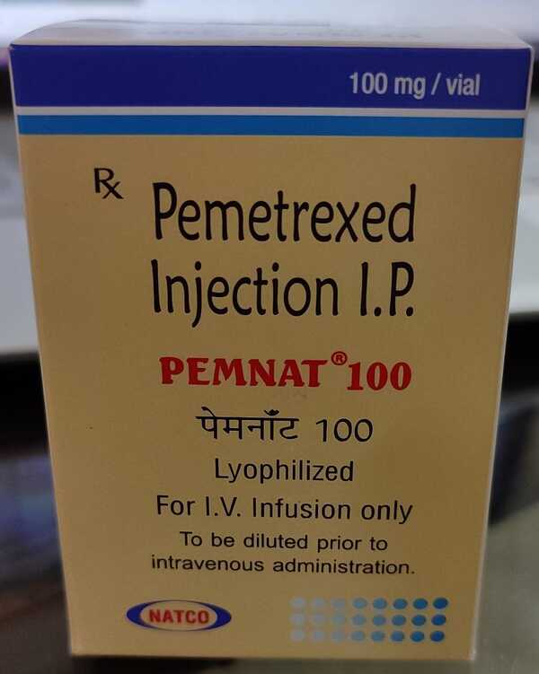 Pemnat 100mg Injection is used in the treatment of non-small cell lung cancer and malignant pleural mesothelioma.