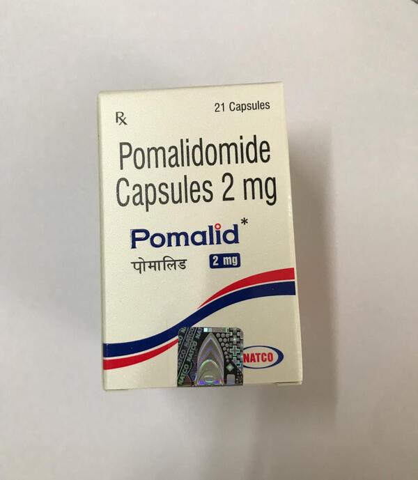 Pomalid 2mg Capsule is used in the treatment of multiple myeloma and is used in combination with some other medicine (dexamethasone). It works by helping the bone marrow to produce normal blood cells and by killing abnormal cells.