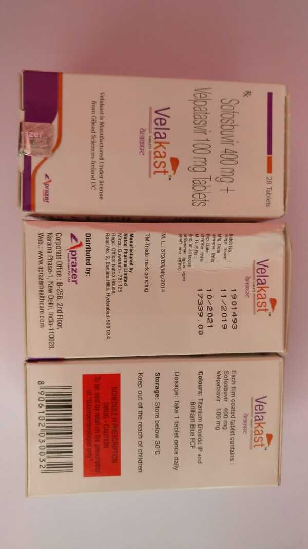 Velakast Tablet is a combination of two antiviral medicines. This prescription medicine is used in the treatment of chronic hepatitis C virus (HCV) infection. It fights against the viruses to resolve the infection.